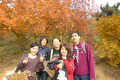 北京・香山公園で記念撮影